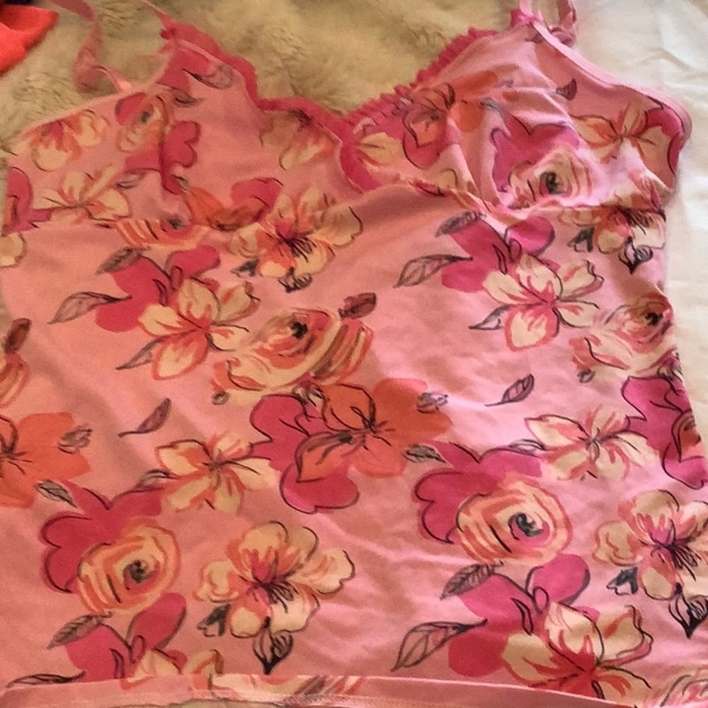PINK Victoria's Secret Floral Camisole in Pink and Cream